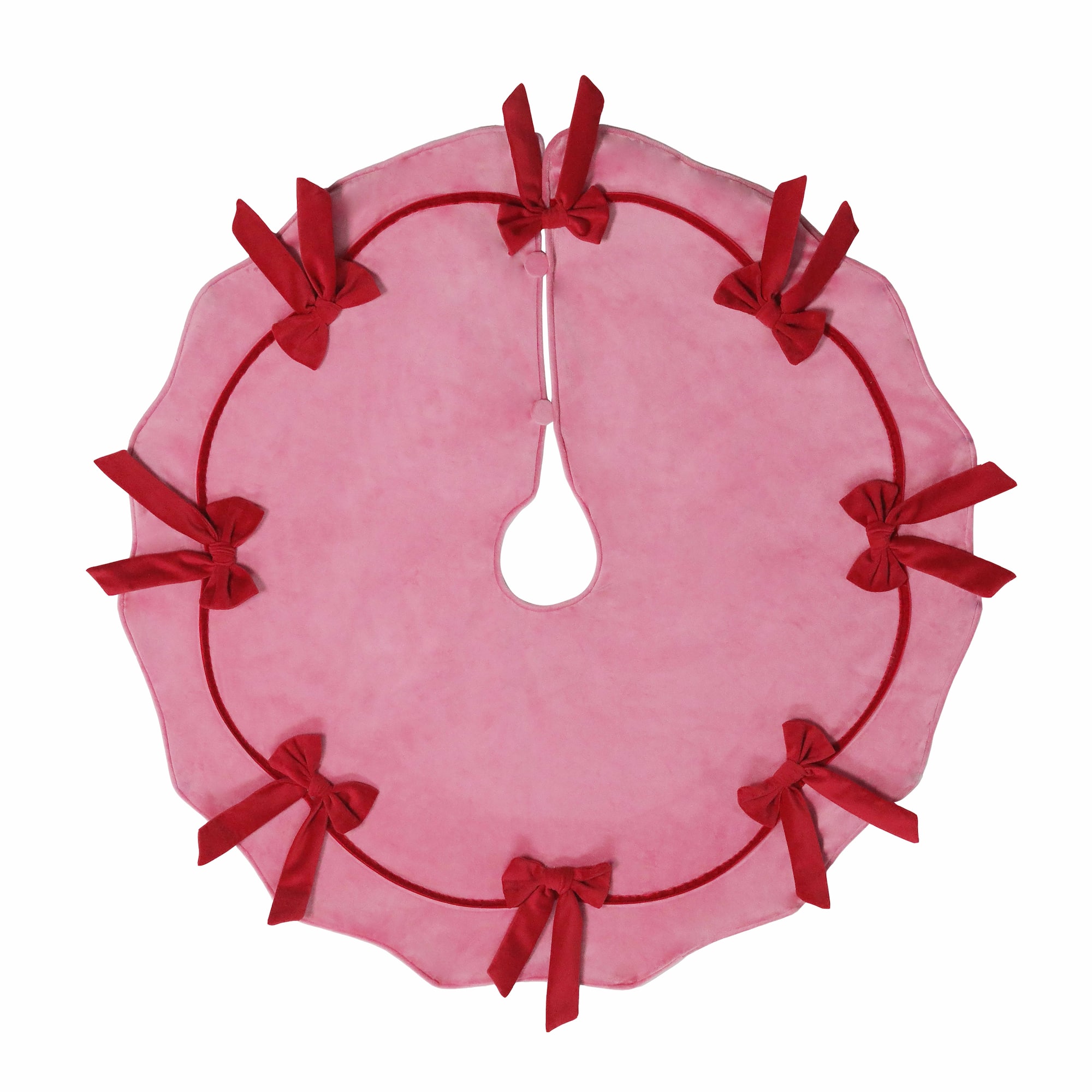 30" Pink with Red Bows Mini Tree Skirt by Ashland®